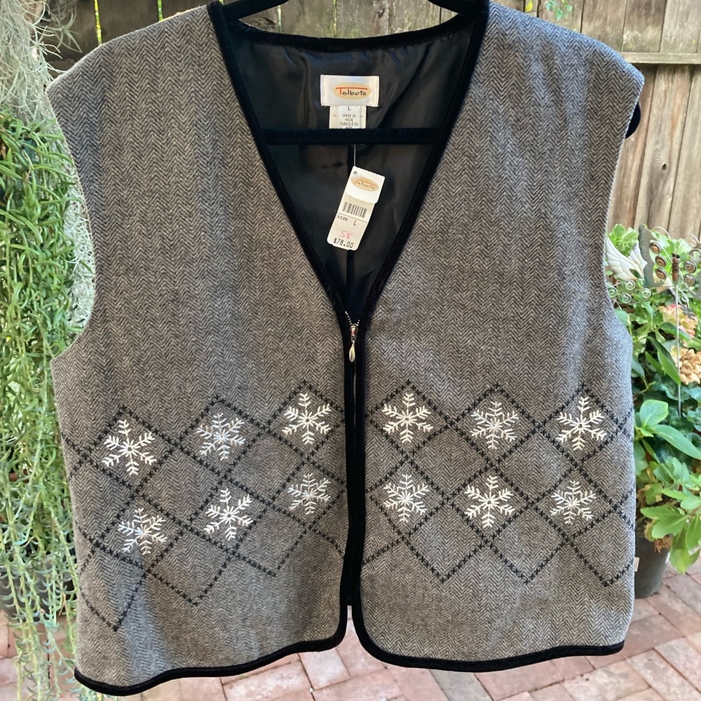 Talbot’s Holiday Snowflake Vest